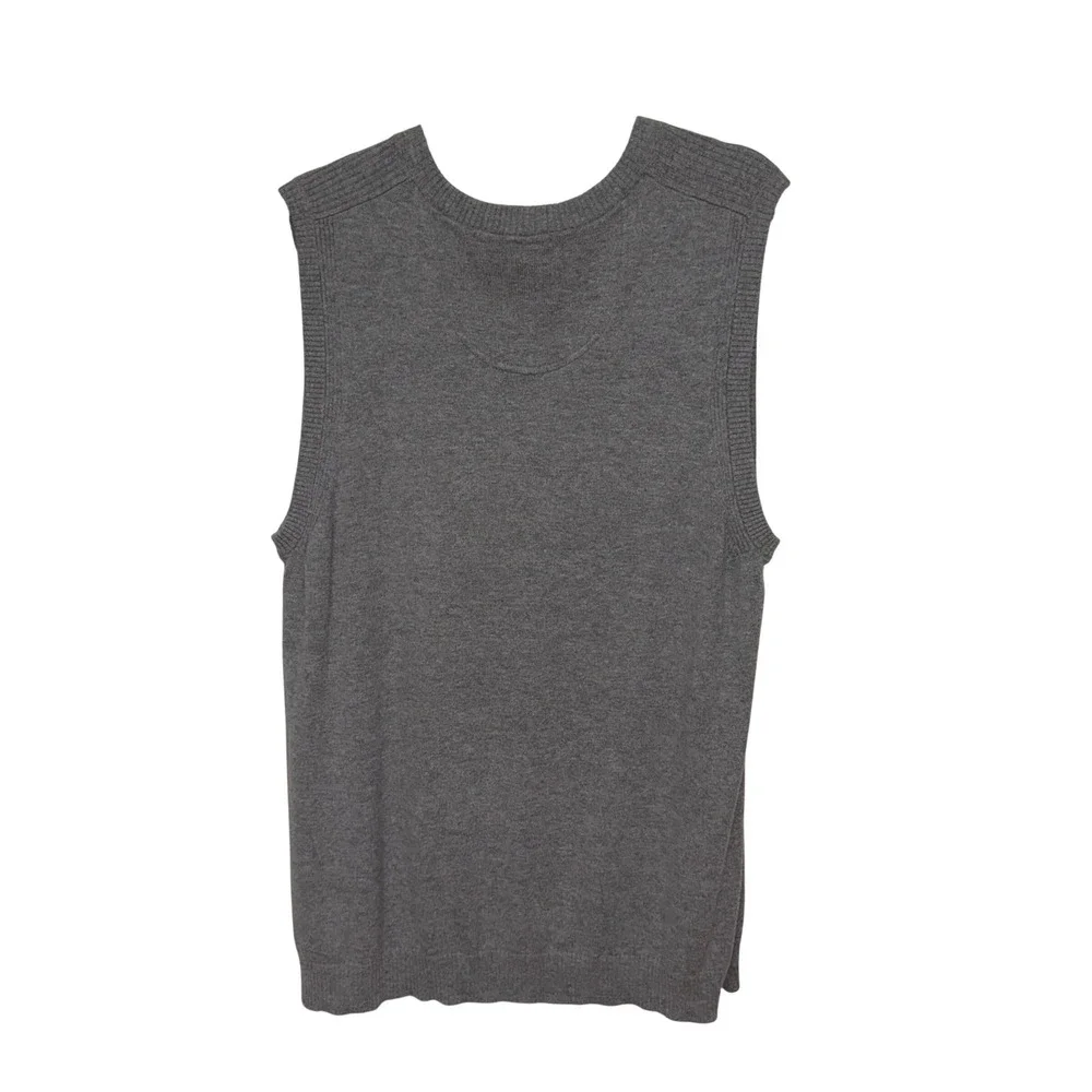 Woolrich Mens Gray V-Neck Sweater Vest Cotton Wool Blend Size L 13038 GRH